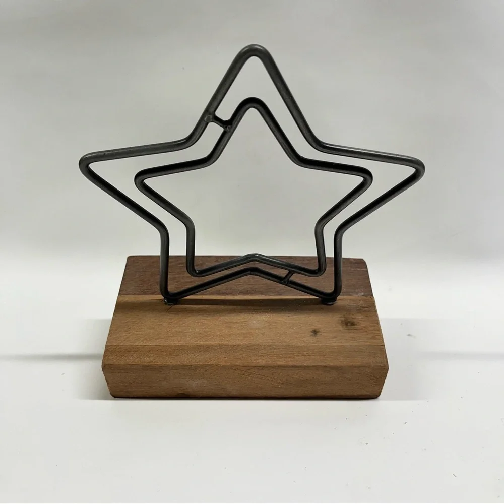 Crate&Barrel (Set of 4) rustic star Christmas stocking hook holder hanger